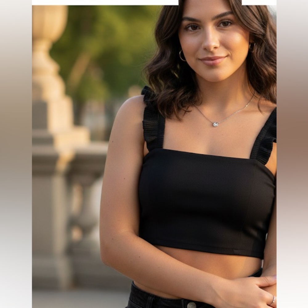 Pink Lily Black Crop Top